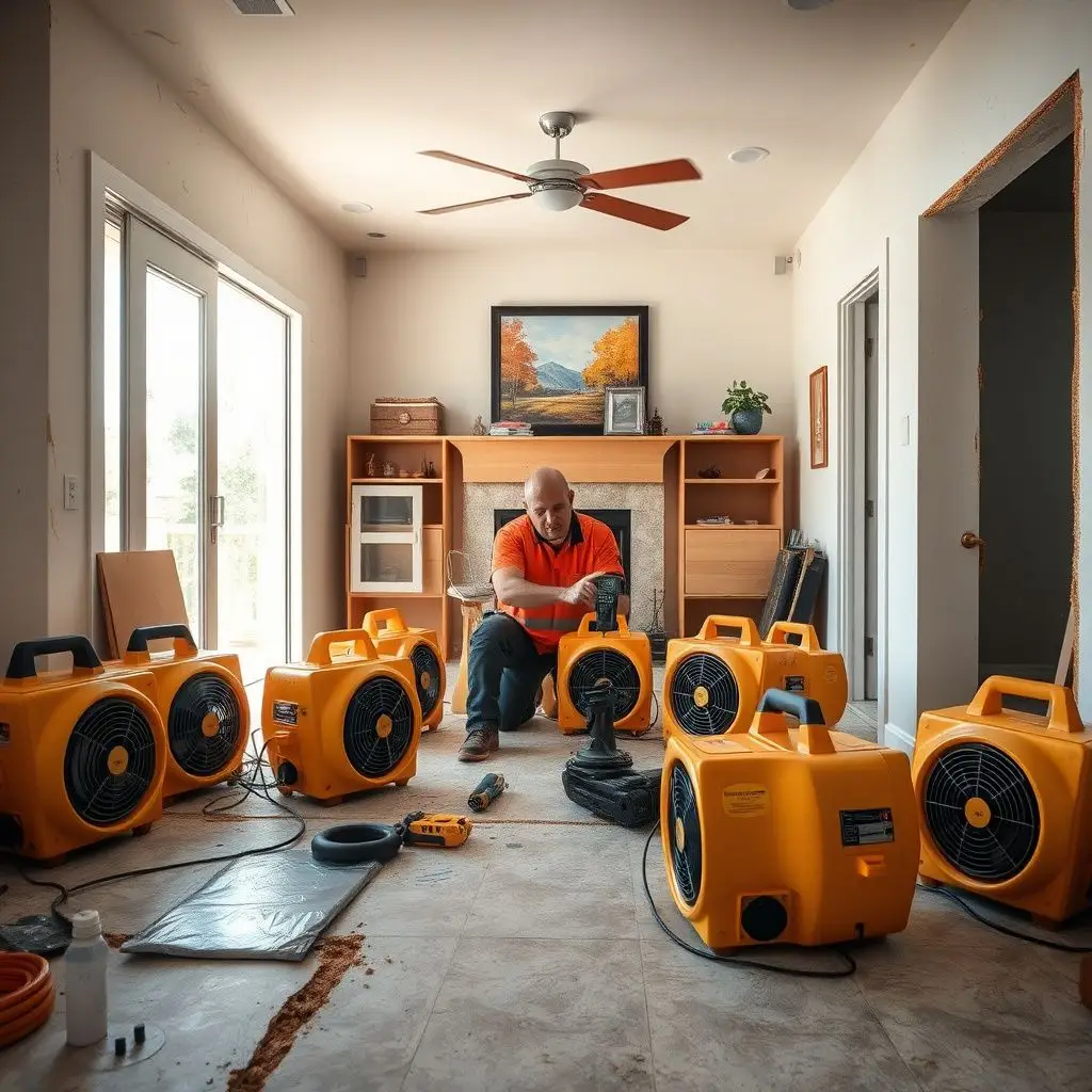 A CALIFORNIA FLOOD AND WATER DAMAGE technician explaining the restoration process to a Lakeside homeowner.